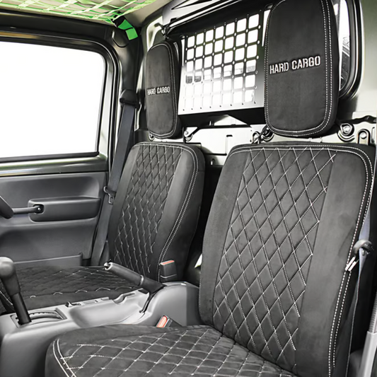 ダイヤステッチ (スエードタイプ) シートカバー 左右セット キャリイ DA16系 H25/9- HARD CARGO 一列目運転席+助手席セット