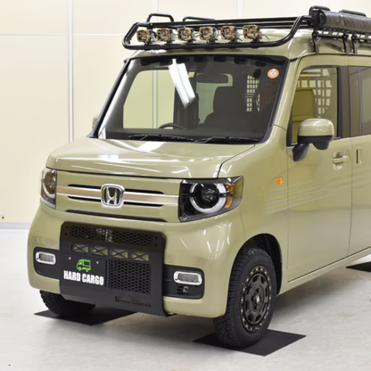 タフ仕様 フロントバンパーグリル (ブラック塗装スチール製パウダーコート仕上げ ) スキッドグリル N-VAN JJ1/JJ2 H30/07- HARD CARGO