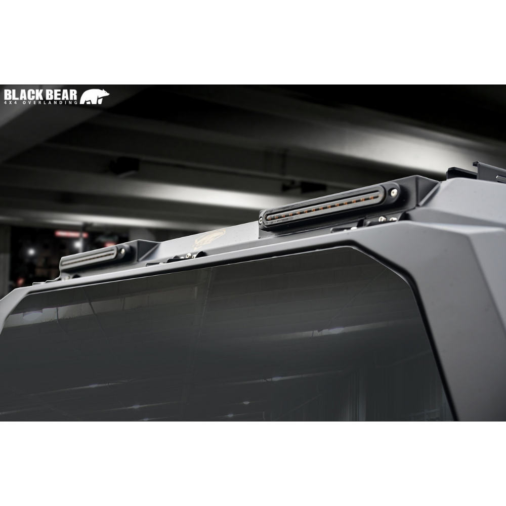 武装的ビジュアル キャノピー トライトン LC2T R6/2- CAN003 アルミ合金 レール付 LED3WAYハイマウントランプ装備