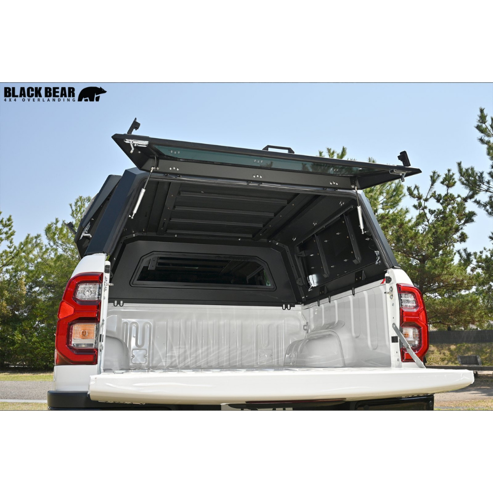 武装的ビジュアル キャノピー ハイラックス GUN125 H29/9- CAN004 アルミ合金 レール付 LED3WAYハイマウントランプ装備