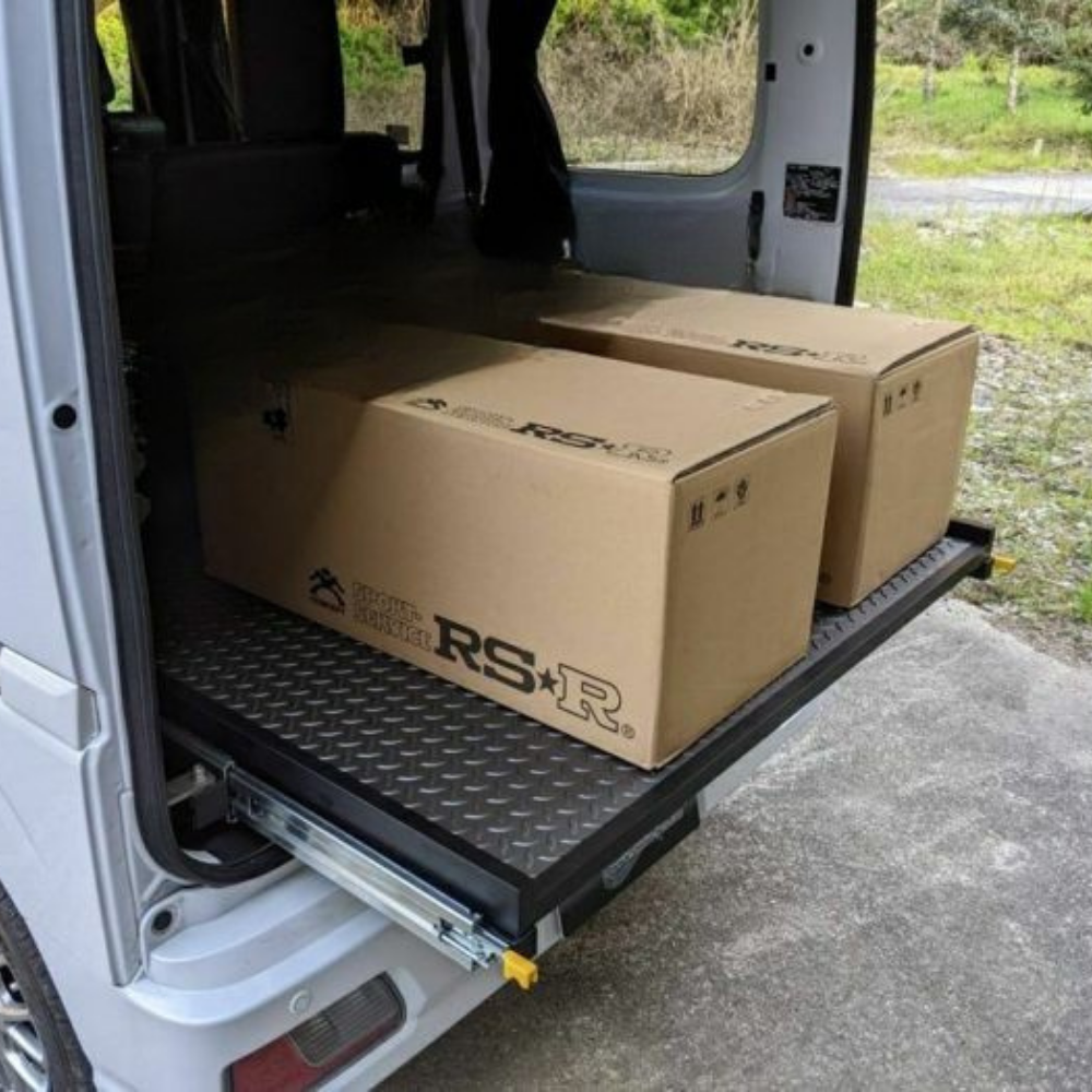 受注生産4week 荷物の取り出しが楽に 専用左右ボード付き (表面ロンマットMEダイヤモンド) スライドキャリア アトレー S700系 R4/1- ラゲージ 荷室用 配達