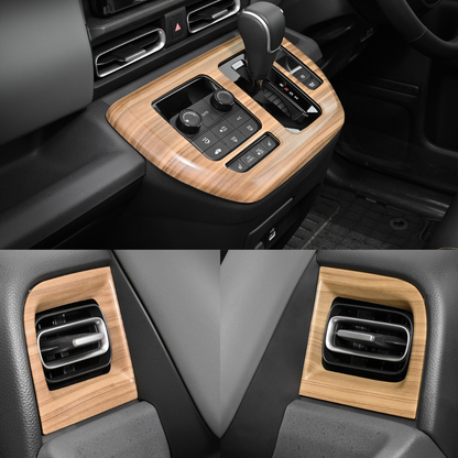 センターシフト周り+左右エアコン部分 (ライトブラウン) 3D インテリアパネル 3Pセット FREED フリード GT1-8 R6/6- 車 カスタム パーツ 内装 おしゃれ