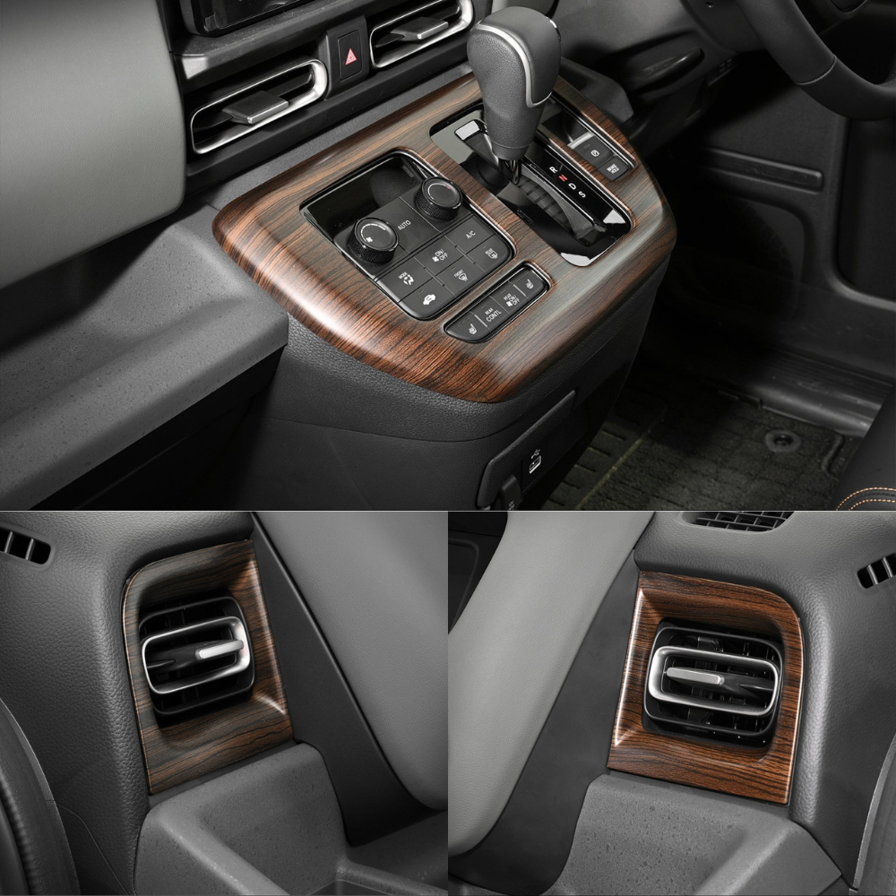 センターシフト周り+左右エアコン部分 (ダークブラウン) 3D インテリアパネル 3Pセット FREED フリード GT1-8 R6/6- 車 カスタム パーツ 内装 おしゃれ