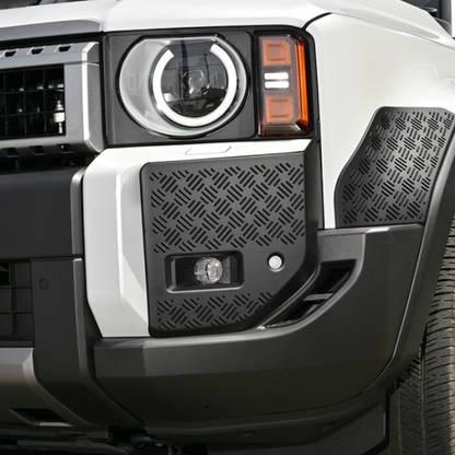 武装的ビジュアル (マットブラック) フロントバンパーガーニッシュ 左右2Pセット ランドクルーザー 250系 R6/4- WD104206 ABS樹脂 車 カスタム パーツ 外装