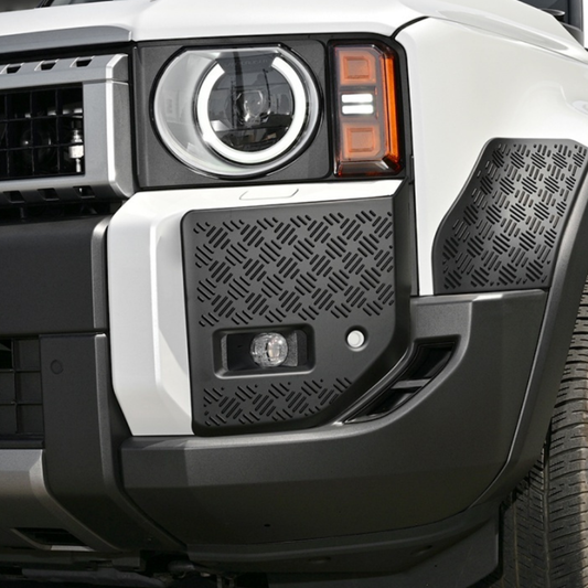 武装的ビジュアル (マットブラック) フロントバンパーガーニッシュ 左右2Pセット ランドクルーザー 250系 R6/4- WD104206 ABS樹脂 車 カスタム パーツ 外装