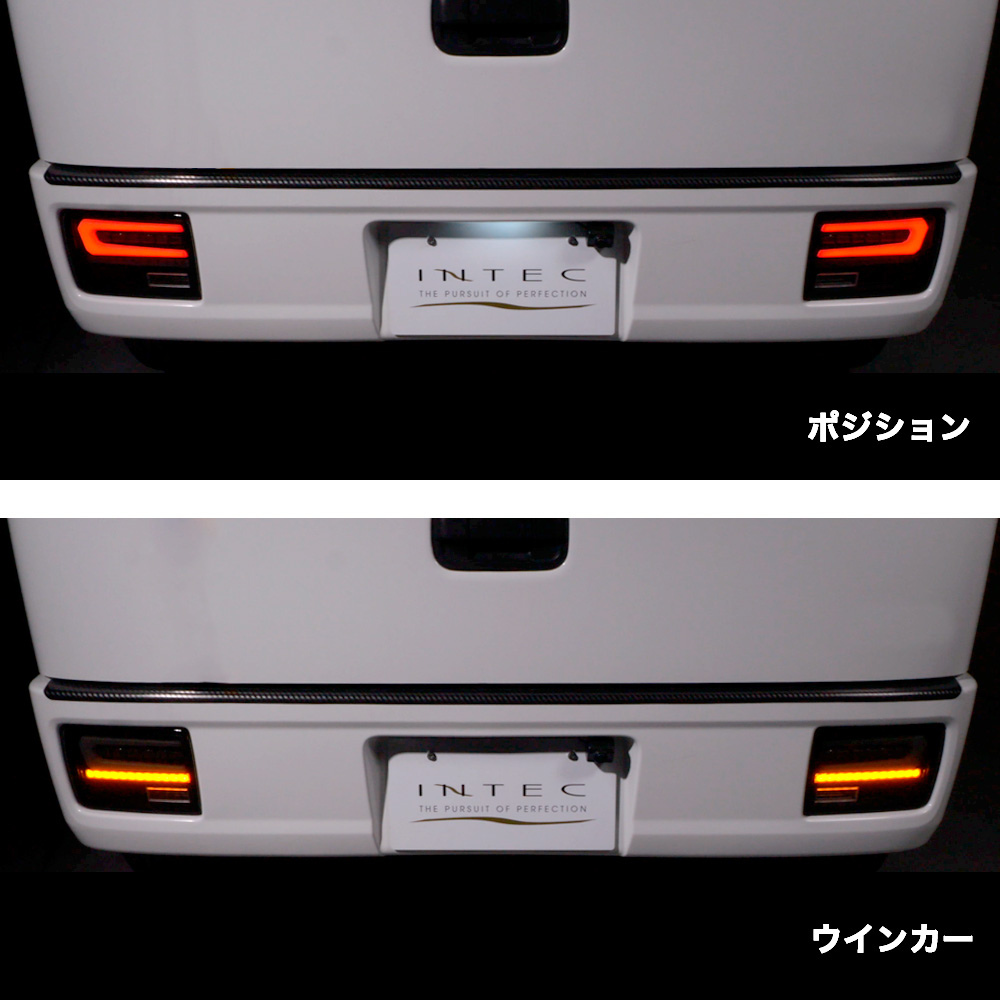 LEDテールレンズ買い替えるならこのデザイン (レッドレンズ/クローム) フルLEDテールランプ エブリイバン DA17V H27/2- INTEC Eマーク取得