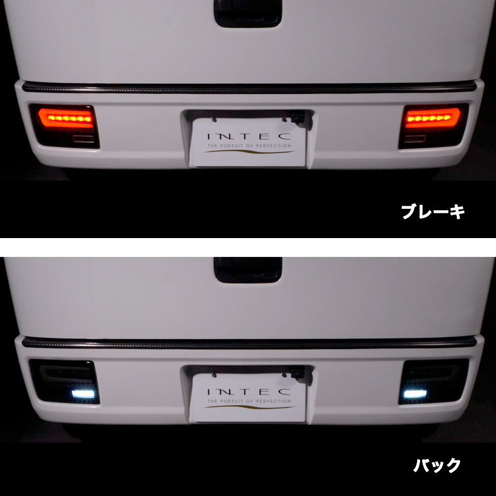 LEDテールレンズ買い替えるならこのデザイン (レッドレンズ/クローム) フルLEDテールランプ エブリイバン DA64V H17/8- INTEC Eマーク取得