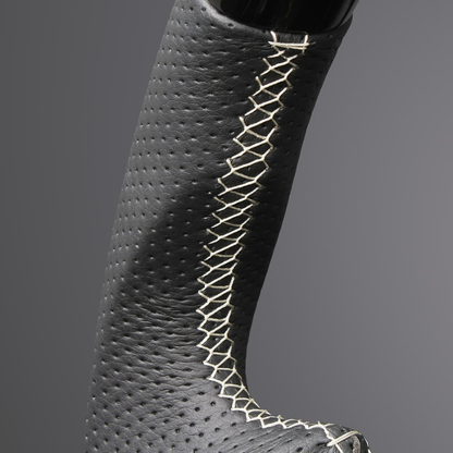 高品質の証ユーロステッチ採用 (ピアノブラックxシルバーステッチ) 純正交換ガングリップステアリング シエンタ MX10系 R4/9- LS195