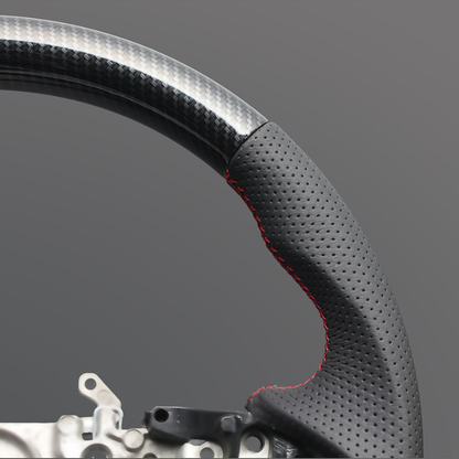 高品質の証ユーロステッチ採用 (カーボン調xレッドステッチ) 純正交換ガングリップステアリング シエンタ MX10系 R4/9- LS196