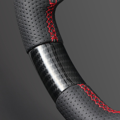 高品質の証ユーロステッチ採用 (カーボン調xレッドステッチ) 純正交換ガングリップステアリング シエンタ MX10系 R4/9- LS196