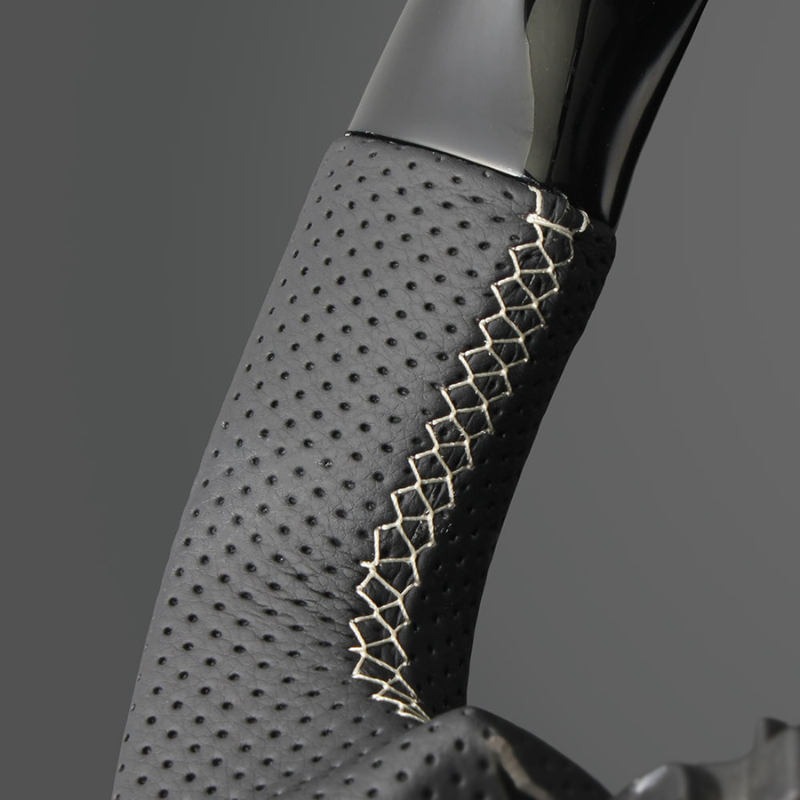 ユーロステッチ採用 (ピアノブラックxシルバーステッチ) ガングリップステアリング ルーミー 900系 R2/9-後期専用 LS198 トール/ジャスティ取付可