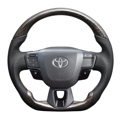 (ウズラモクブラウン) 純正交換ガングリップステアリング 現行アルファード 40系 Xグレード専用 LS200 ヒーター対応/アクティブ操舵機能付車は装着不可