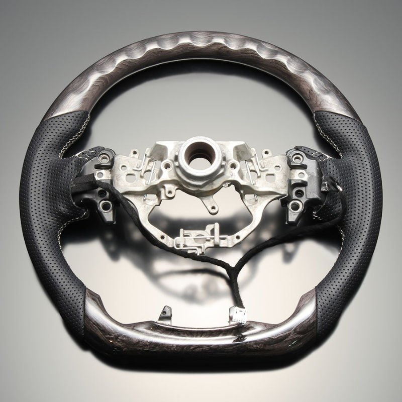 (ウズラモクブラウン) 純正交換ガングリップステアリング 現行アルファード 40系 Xグレード専用 LS200 ヒーター対応/アクティブ操舵機能付車は装着不可