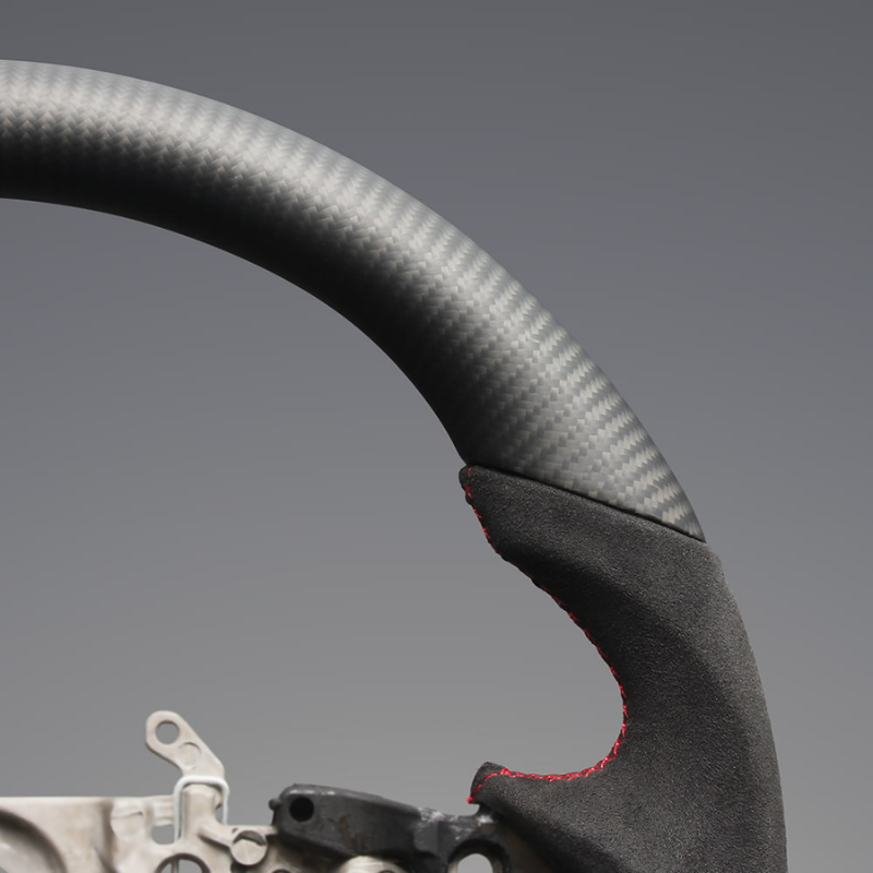 最上位モデル (マットリアルカーボン×アルカンターラBK×レッドユーロステッチ) 純正交換ガングリップステアリング GRヤリス 10系 LS208 GR専用