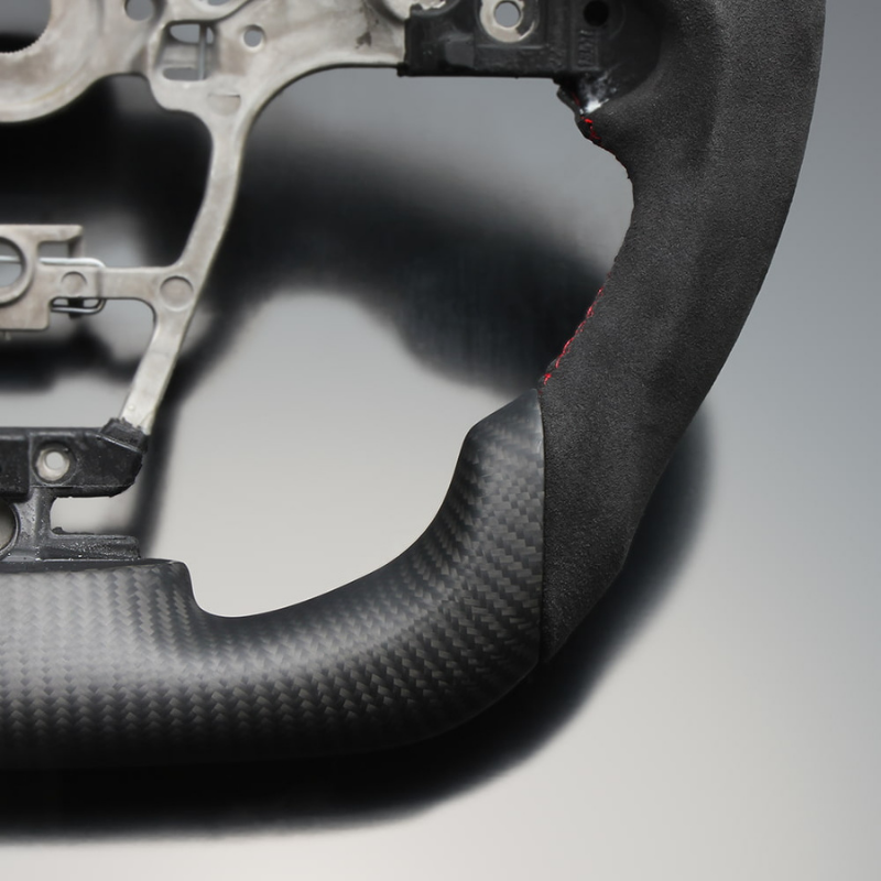 最上位モデル (マットリアルカーボン×アルカンターラBK×レッドユーロステッチ) 純正交換ガングリップステアリング GRヤリス 10系 LS208 GR専用