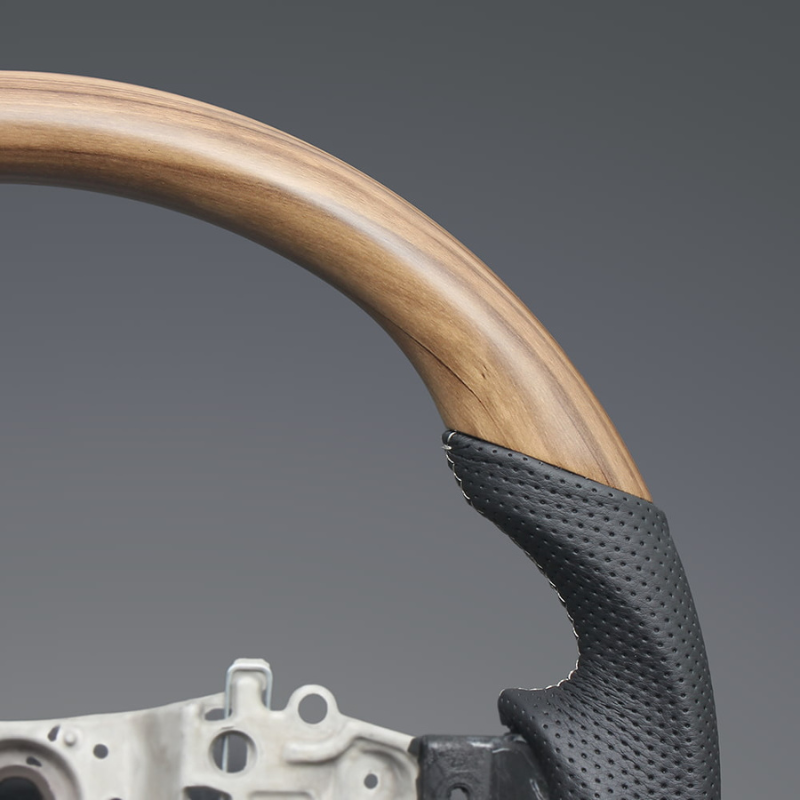 高品質の証ユーロステッチ採用 (マットアッシュブラウン x シルバーステッチ) 純正交換ガングリップステアリング ランクル   70系 R5/11- 現行モデル LS221