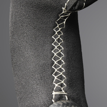 (マットリアルカーボン x アルカンターラBK x シルバーステッチ) 純正交換ガングリップステアリング ランクル  300系 R3/8- LS226 ヒーター対応