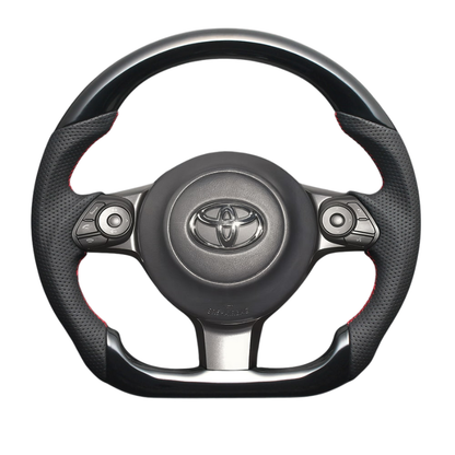 高品質の証ユーロステッチ採用 (ピアノブラックxレッドステッチ) 純正交換ガングリップステアリング 86/GR86 ZN6/ZN8 H28/-R6/4 LS240