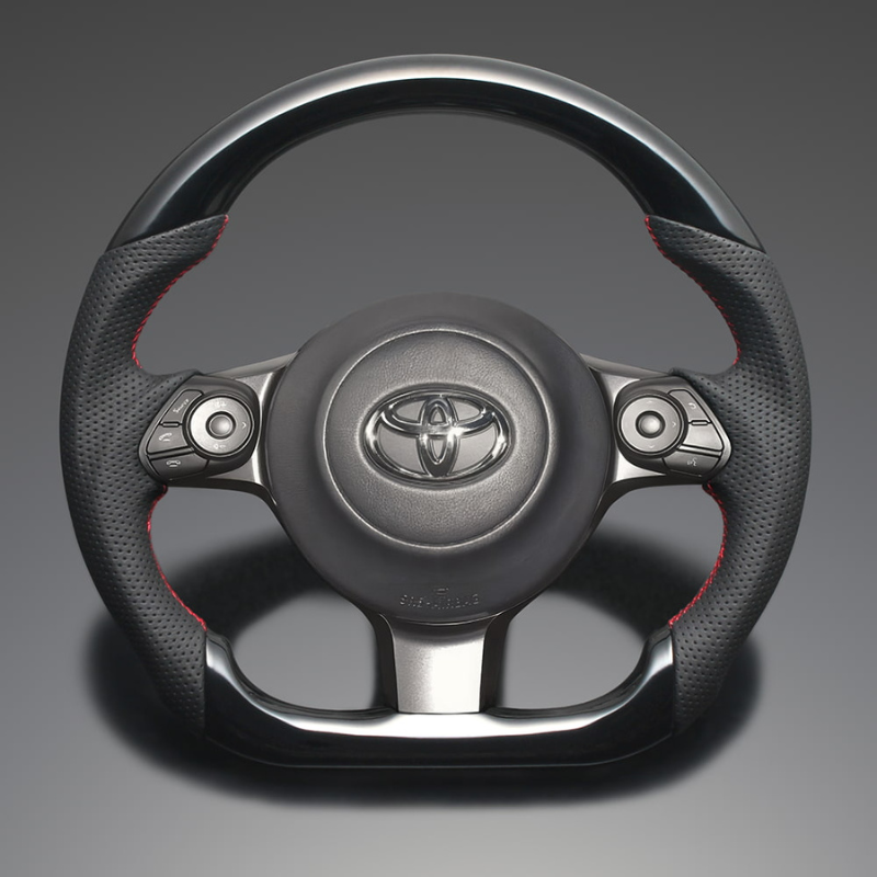 高品質の証ユーロステッチ採用 (ピアノブラックxレッドステッチ) 純正交換ガングリップステアリング 86/GR86 ZN6/ZN8 H28/-R6/4 LS240