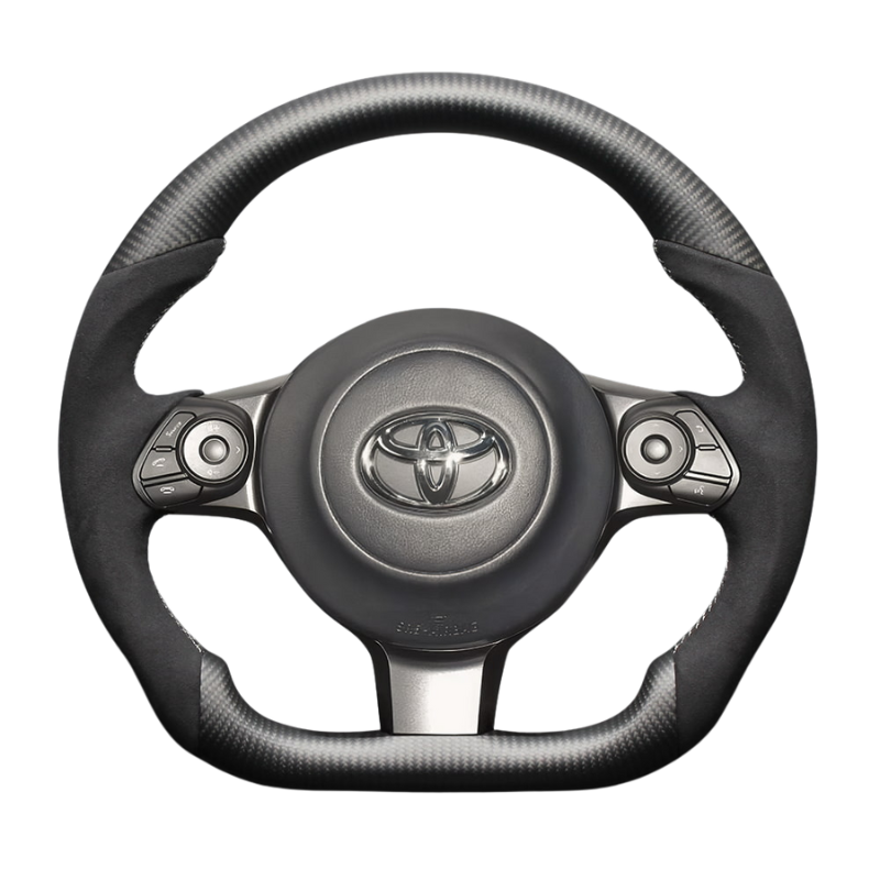 最上位モデル (マットリアルカーボン x アルカンターラBK x シルバーステッチ) 純正交換ガングリップステアリング 86/GR86 ZN6/ZN8 H28/-R6/4 LS243