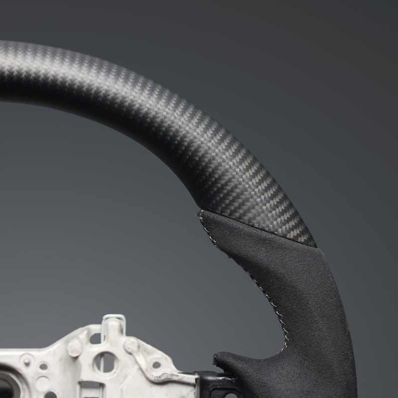 最上位モデル (マットリアルカーボン x アルカンターラBK x シルバーステッチ) 純正交換ガングリップステアリング 86/GR86 ZN6/ZN8 H28/-R6/4 LS243