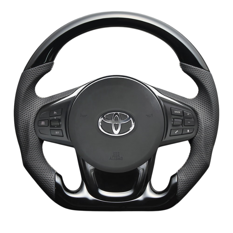 高品質の証ユーロステッチ採用 (ピアノブラックxシルバーステッチ) 純正交換ガングリップステアリング スープラ DB系 R1/5-R8/4 LS246