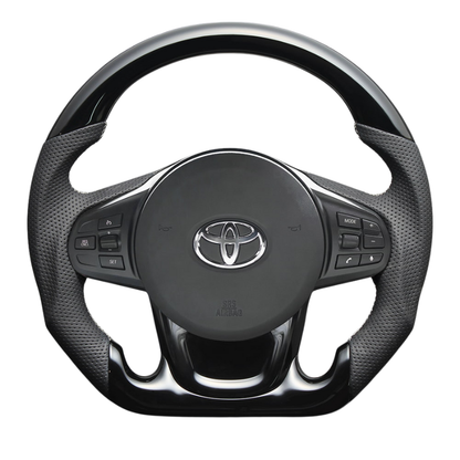 高品質の証ユーロステッチ採用 (ピアノブラックxシルバーステッチ) 純正交換ガングリップステアリング スープラ DB系 R1/5-R8/4 LS246