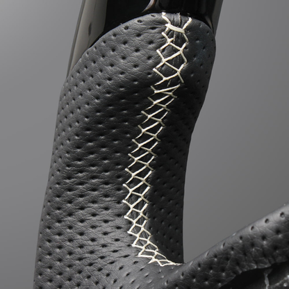 高品質の証ユーロステッチ採用 (ピアノブラックxシルバーステッチ) 純正交換ガングリップステアリング スープラ DB系 R1/5-R8/4 LS246