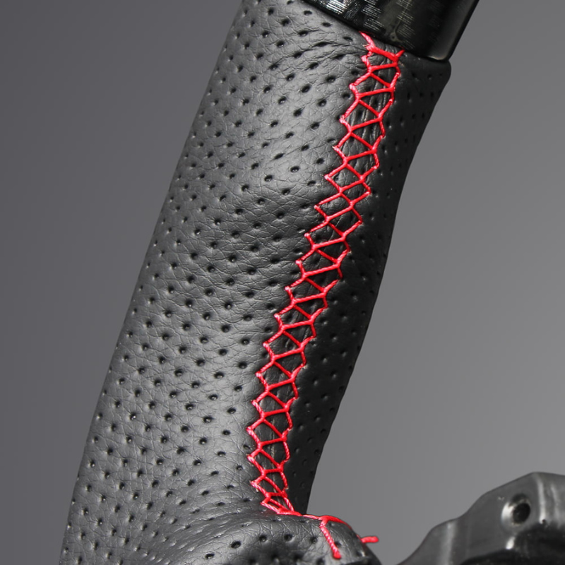 高品質の証ユーロステッチ採用 (カーボン調xレッドステッチ) 純正交換ガングリップステアリング CR-V ZC8  R6/7- LS266