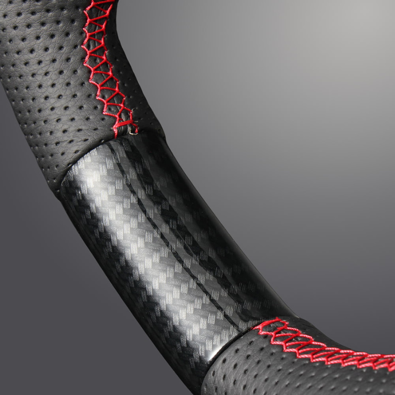 高品質の証ユーロステッチ採用 (カーボン調xレッドステッチ) 純正交換ガングリップステアリング CR-V ZC8  R6/7- LS266