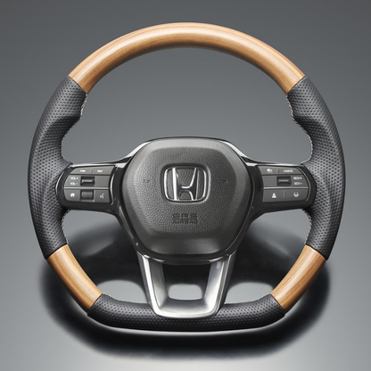 高品質の証ユーロステッチ採用 (マットアッシュブラウン x シルバーステッチ) 純正交換ガングリップステアリング ステップワゴン  RP系  R4/5-R6/8 LS269