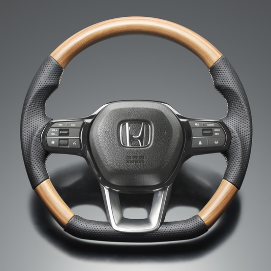 高品質の証ユーロステッチ採用 (マットアッシュブラウン x シルバーステッチ) 純正交換ガングリップステアリング ステップワゴン  RP系  R4/5-R6/8 LS269