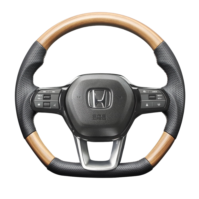高品質の証ユーロステッチ採用 (マットアッシュブラウン x シルバーステッチ) 純正交換ガングリップステアリング CR-V ZC8  R6/7- LS269