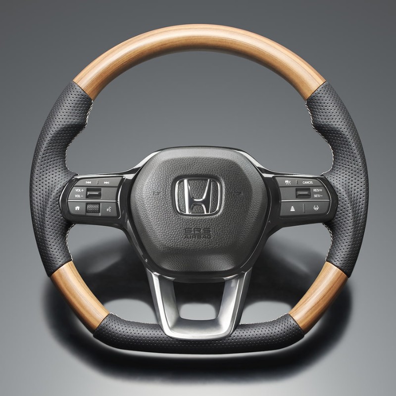 高品質の証ユーロステッチ採用 (マットアッシュブラウン x シルバーステッチ) 純正交換ガングリップステアリング CR-V ZC8  R6/7- LS269