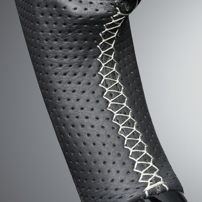 高品質の証ユーロステッチ採用 (ピアノブラックxシルバーステッチ) 純正交換ガングリップステアリング アコード CY2 R6/3- LS274