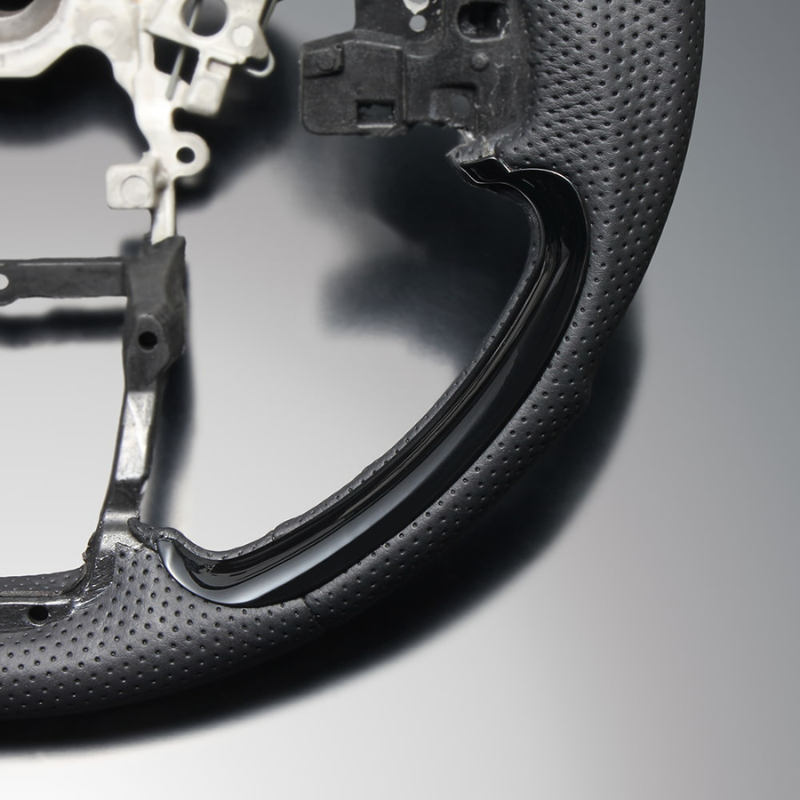 高品質の証ユーロステッチ採用 (ピアノブラックxシルバーステッチ) 純正交換ガングリップステアリング N-WGN(カスタム含む)  JH3/4 R1/8- LS277