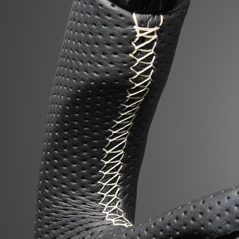 高品質の証ユーロステッチ採用 (ピアノブラックxシルバーステッチ) 純正交換ガングリップステアリング N-ONE JG3/4 R2/11- LS277