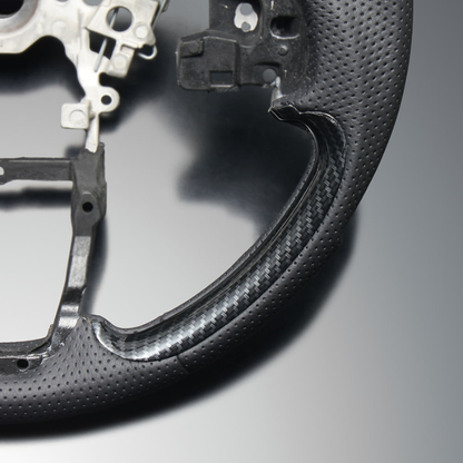 高品質の証ユーロステッチ採用 (カーボン調xレッドステッチ) 純正交換ガングリップステアリング N-WGN(カスタム含む)  JH3/4 R1/8- LS278