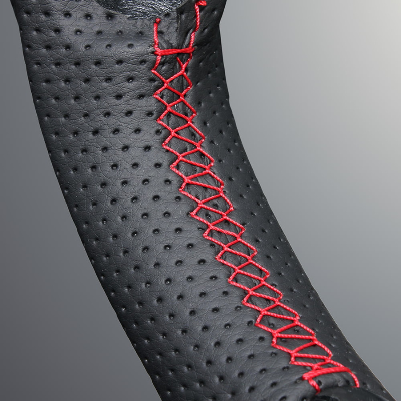 高品質の証ユーロステッチ採用 (カーボン調xレッドステッチ) 純正交換ガングリップステアリング スイフト/スポーツ ZC/ZD系 H29/9- LS290