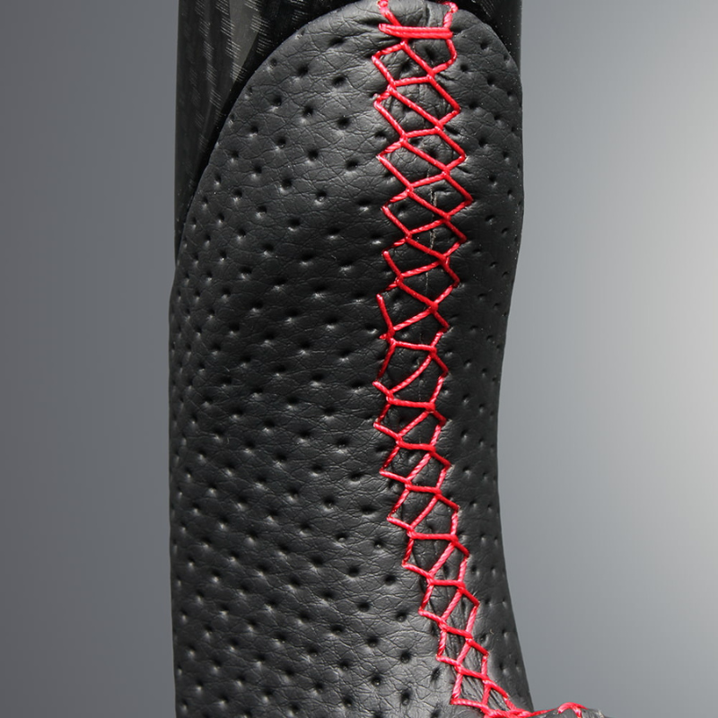 高品質の証ユーロステッチ採用 (カーボン調xレッドステッチ) 純正交換ガングリップステアリング スイフト/スポーツ ZC/ZD系 H29/9- LS290