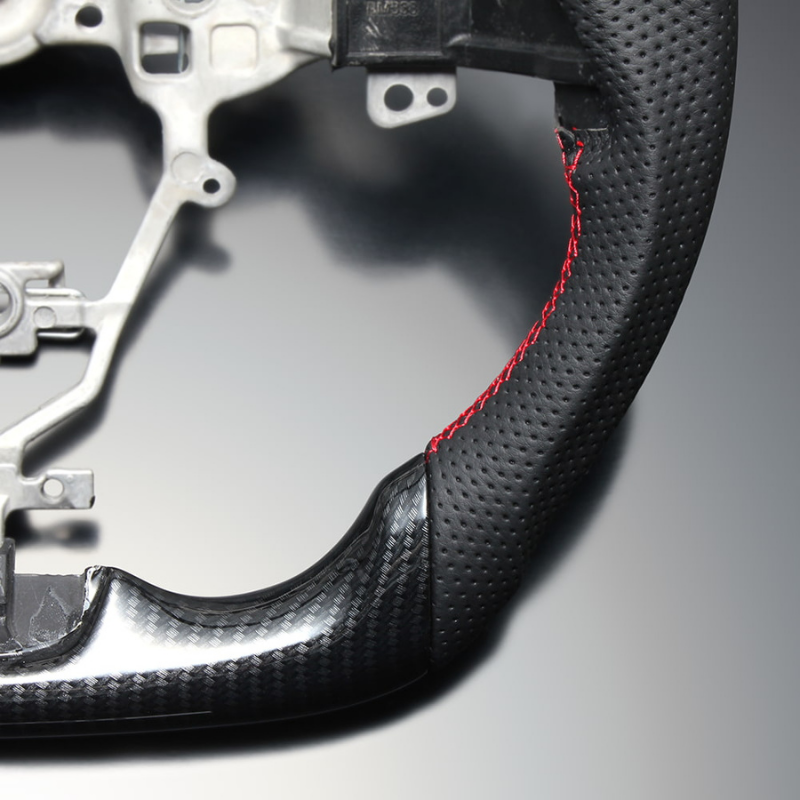 高品質の証ユーロステッチ採用 (カーボン調xレッドステッチ) 純正交換ガングリップステアリング スイフト/スポーツ ZC/ZD系 H29/9- LS290