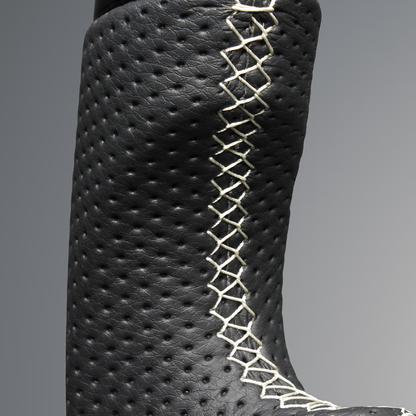 高品質の証ユーロステッチ採用 (ピアノブラックxシルバーステッチ) 純正交換ガングリップステアリング アトレー  S700系  R4/1- LS291