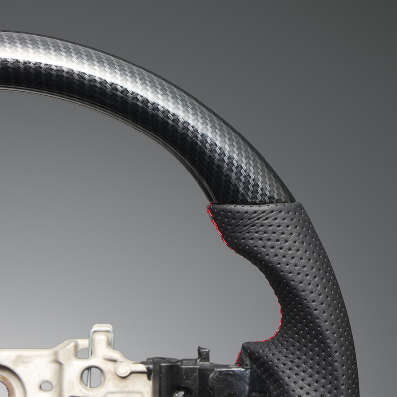 高品質の証ユーロステッチ採用 (カーボン調xレッドステッチ) 純正交換ガングリップステアリング ハイゼットトラック/ジャンボ S500系後期 R3/12- LS292