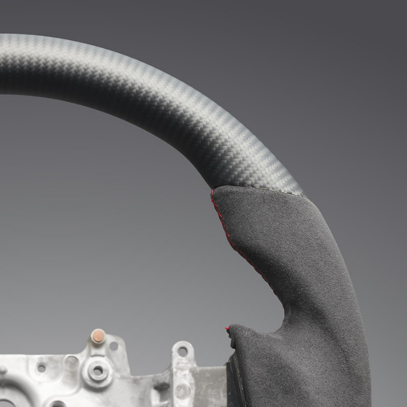 最上位モデル (マットリアルカーボン x アルカンターラBK x レッドステッチ) 純正交換ガングリップステアリング GT-R  R35前中期 H19/12-H28/7 LS303