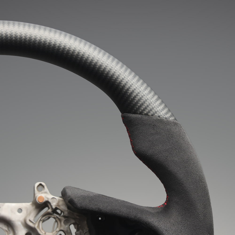 最上位モデル (マットリアルカーボン x アルカンターラBK x レッドステッチ) 純正交換ガングリップステアリング GT-R  R35後期 H28/7- LS308