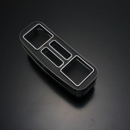 シンプルで洗練されたデザイン (ブラックレザー) コンソールボックス フロントトレイ カップホルダーver3 ハイエース 200系 1-9型 取付簡単 FC02