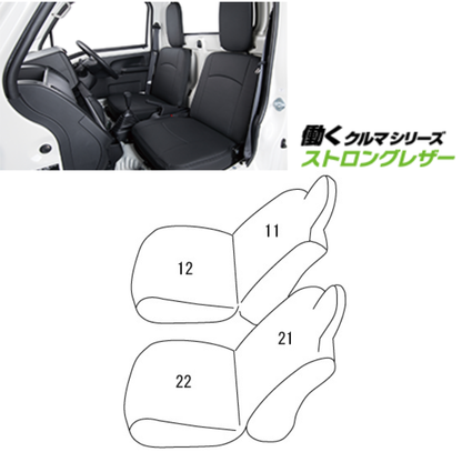現行型 R7/12以降のNV200 (ブラック) ストロングレザー シートカバー NV200 バネットバン VM20 VX 前列のみセット EN-5217-01 新車に