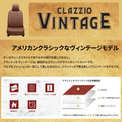 現行型適合 (ヴィンテージブラウン) シートカバーセット クラッツィオ ヴィンテージ NV200 バネットバン VM20 VX R7/12- 2列目背もたれ4:6分割 EN-5217