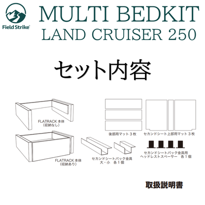 リヤハッチスペースを活用 (BK硬質マット/パンチカーペット) 国内生産ベッドキット ランクル250 ZXグレード 7人乗り専用 R6/4- Field Strike f5876