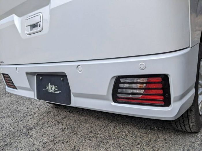 (ブラックスモーク)  テールレンズカバー リフレクターカット設計 左右2Pセット ハイゼットカーゴ S700系